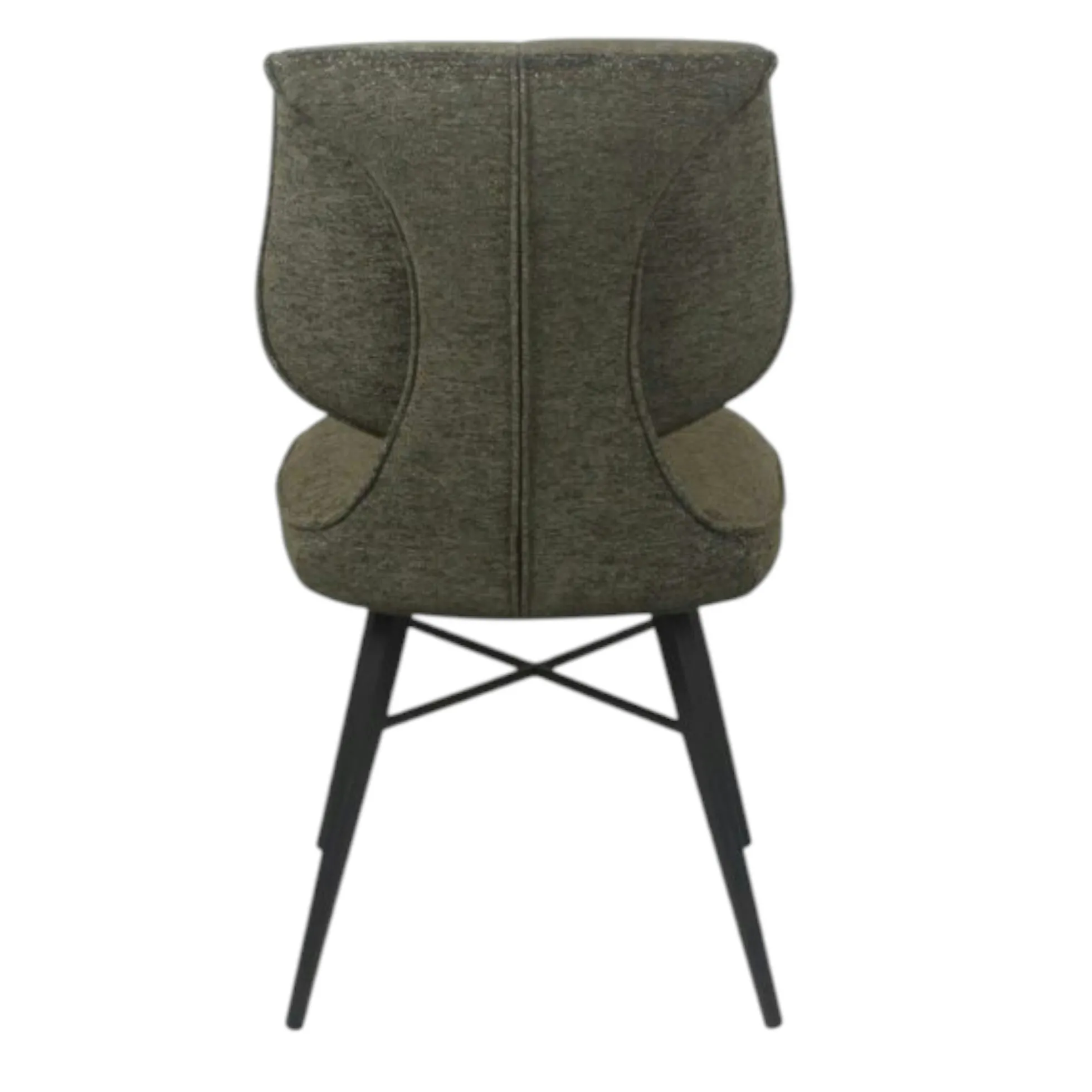 Chaise tissu vert à dossier double (lot de 2) LIGURIE