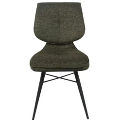 Chaise tissu vert à dossier double (lot de 2) LIGURIE
