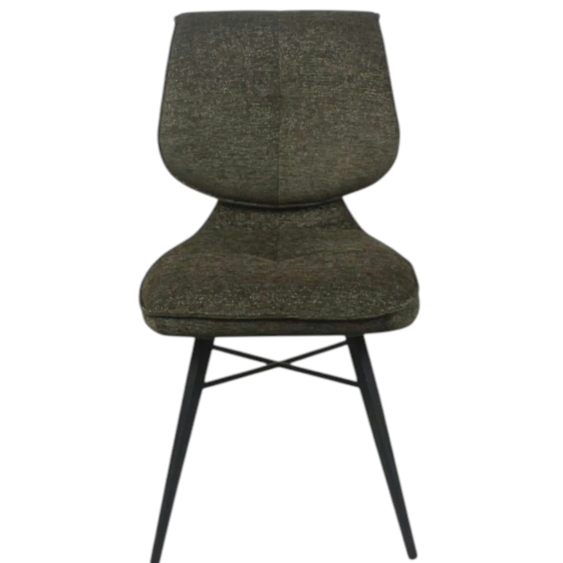 Chaise tissu vert à dossier double (lot de 2) LIGURIE