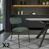 Chaise tissu vert foncé style écolier (lot de 2) MALANG