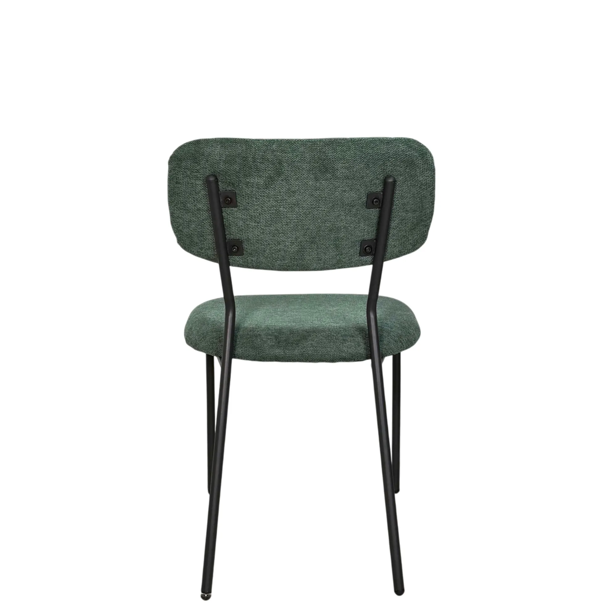 Chaise tissu vert foncé style écolier (lot de 2) MALANG