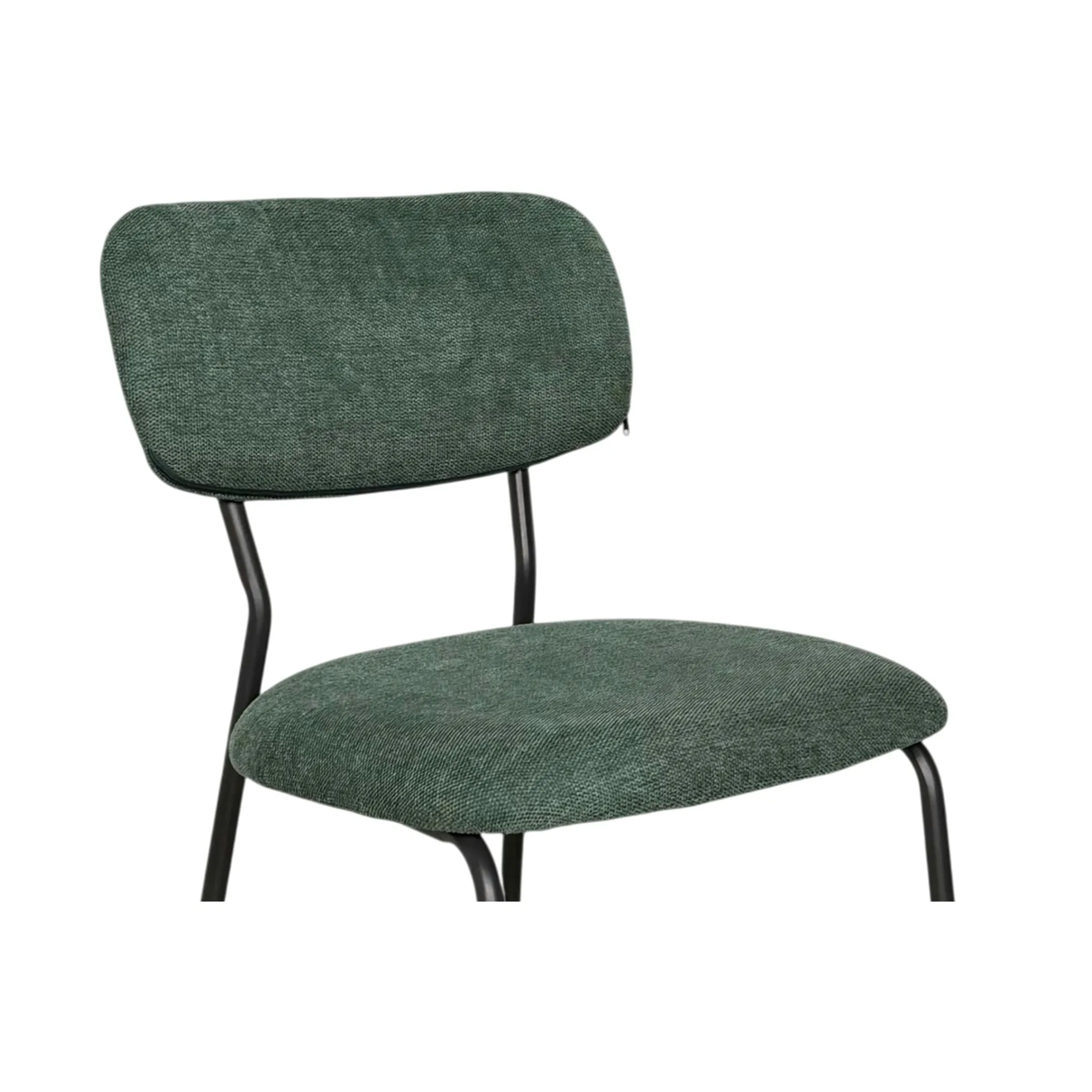 Chaise tissu vert foncé style écolier (lot de 2) MALANG