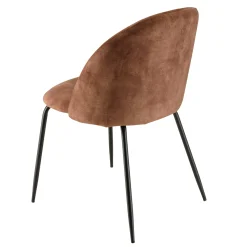Chaise velours acajou dossier galbé (lot de 2) TIM