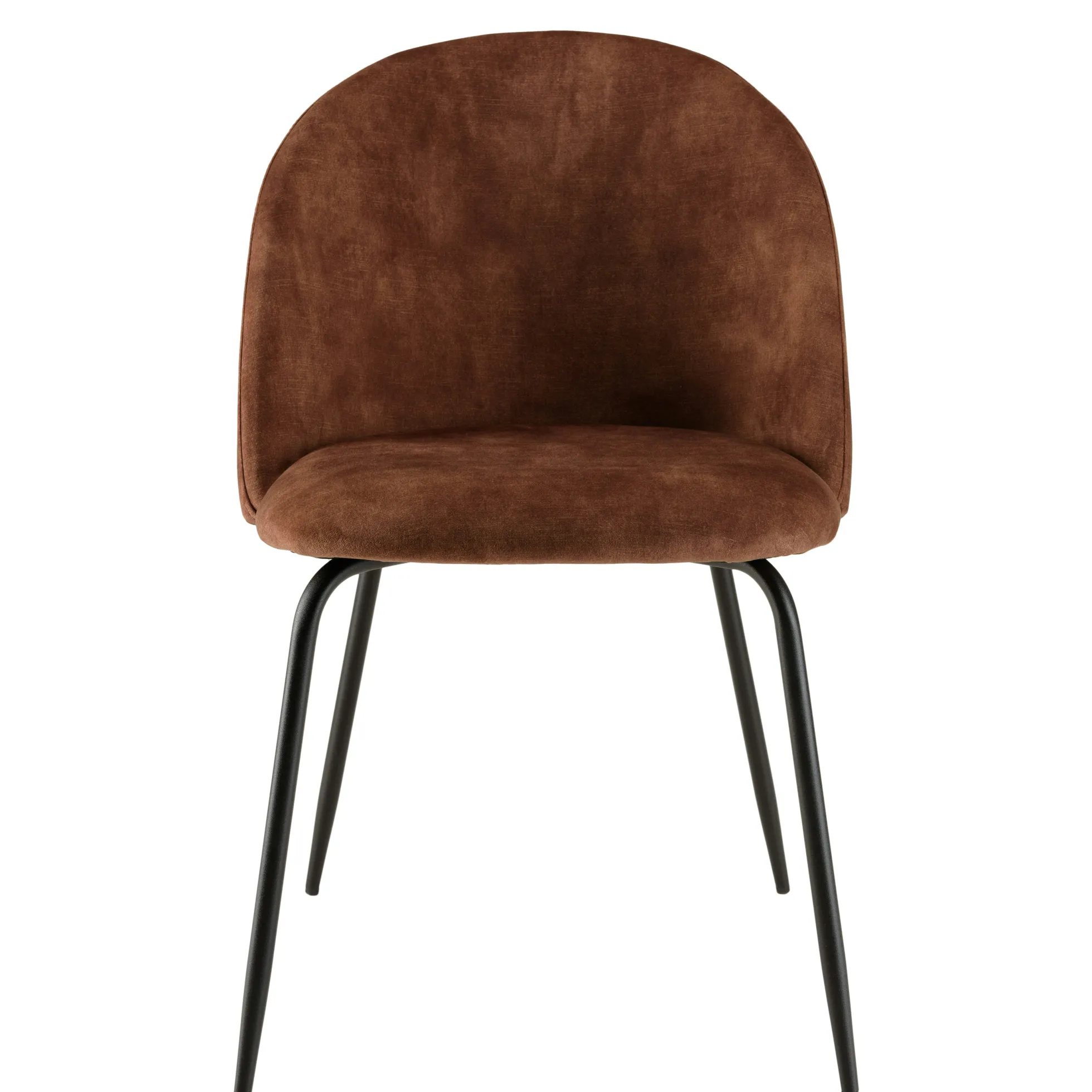 Chaise velours acajou dossier galbé (lot de 2) TIM