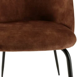 Chaise velours acajou dossier galbé (lot de 2) TIM