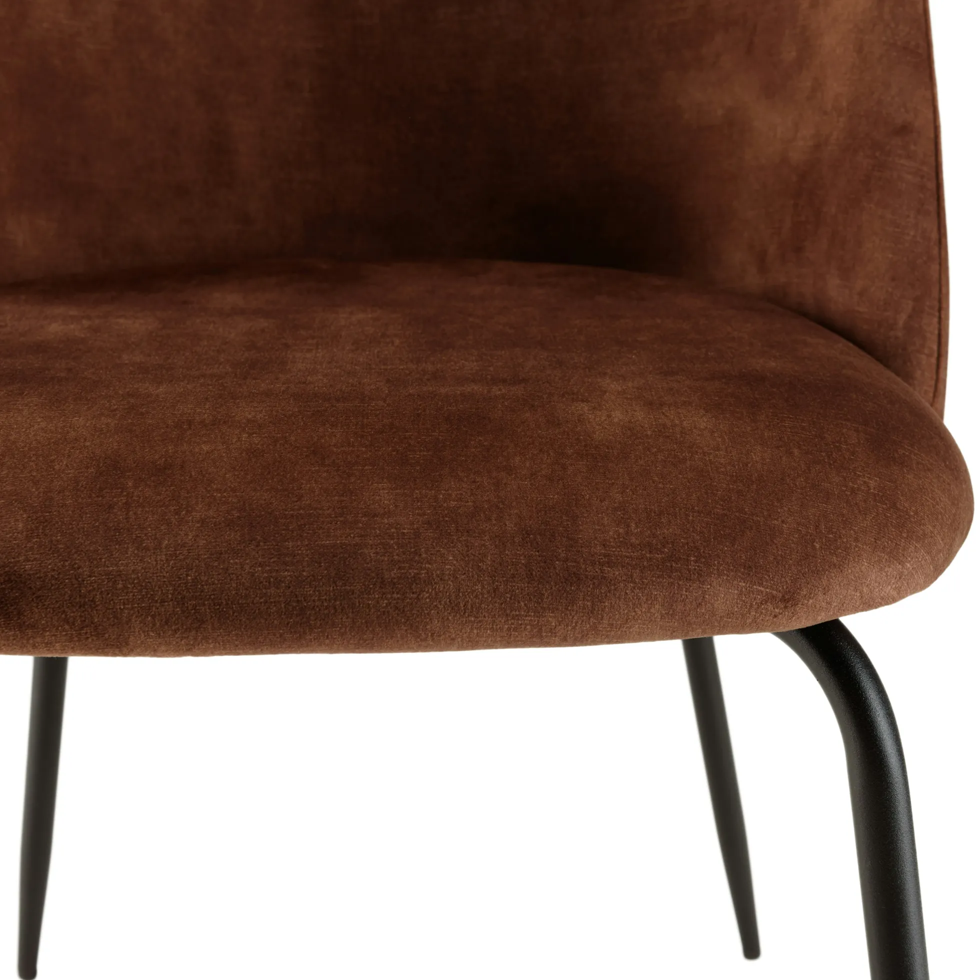 Chaise velours acajou dossier galbé (lot de 2) TIM