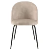 Chaise velours beige dossier galbé (lot de 2) TIM