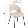 Chaise velours beige dossier demi-lune (lot de 2) TIM