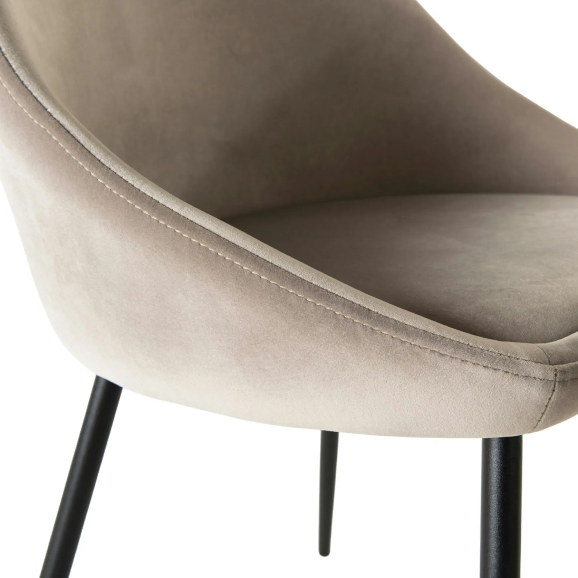 Chaise velours beige TIM (lot de 2)