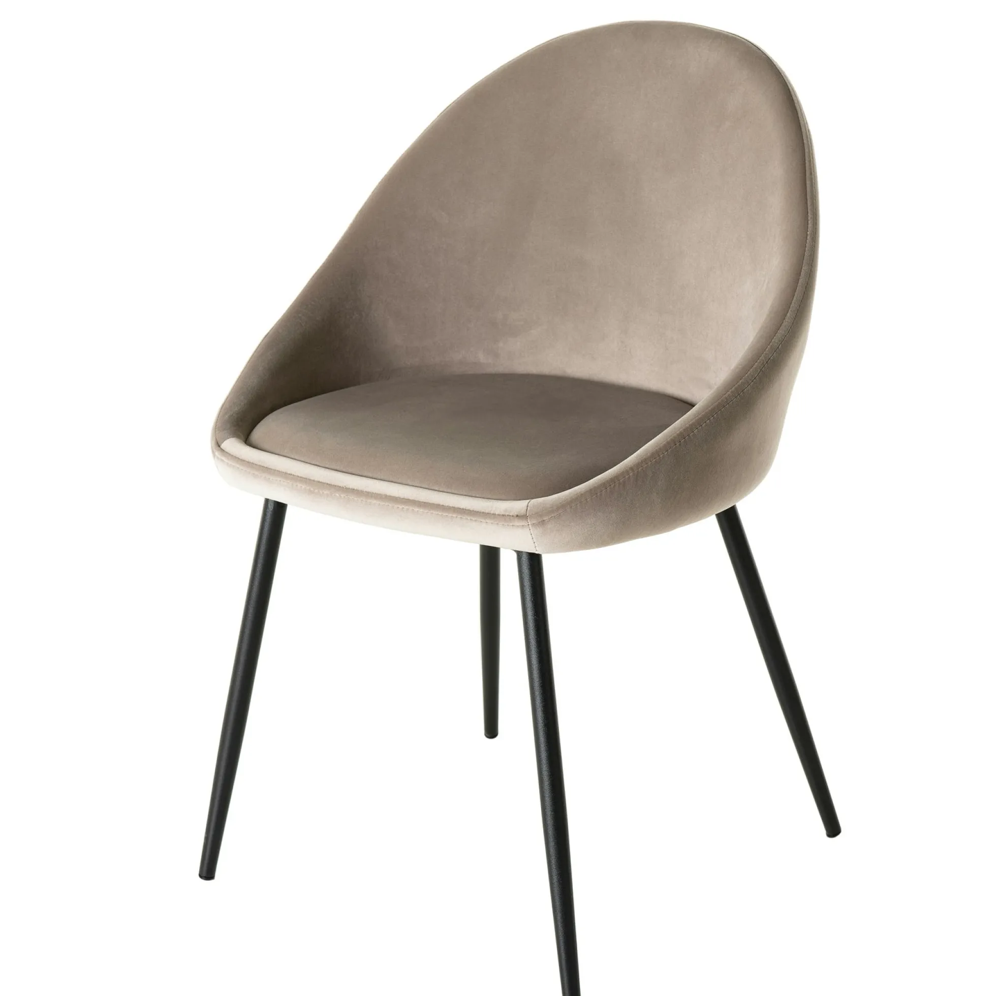 Chaise velours beige TIM (lot de 2)