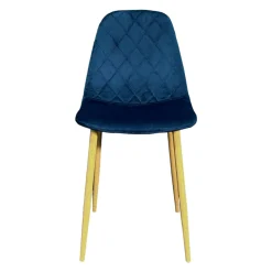 Chaise velours bleu (lot de 2) HAWAI