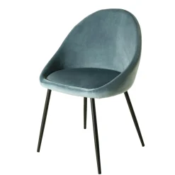 Chaise velours bleu TIM (lot de 2)