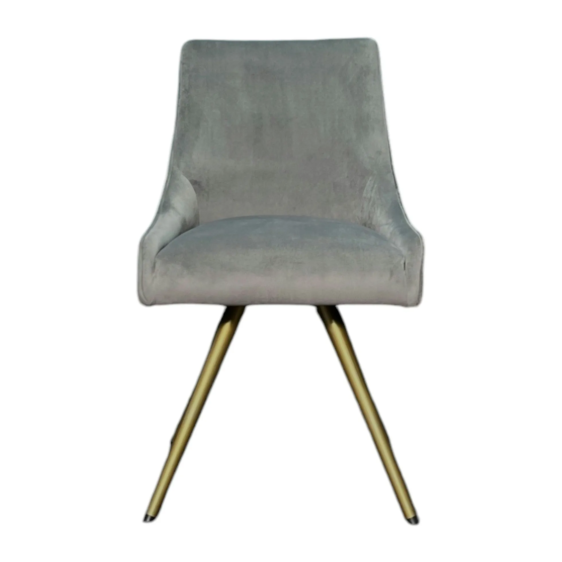 Chaise velours gris (lot de 2) HOBART