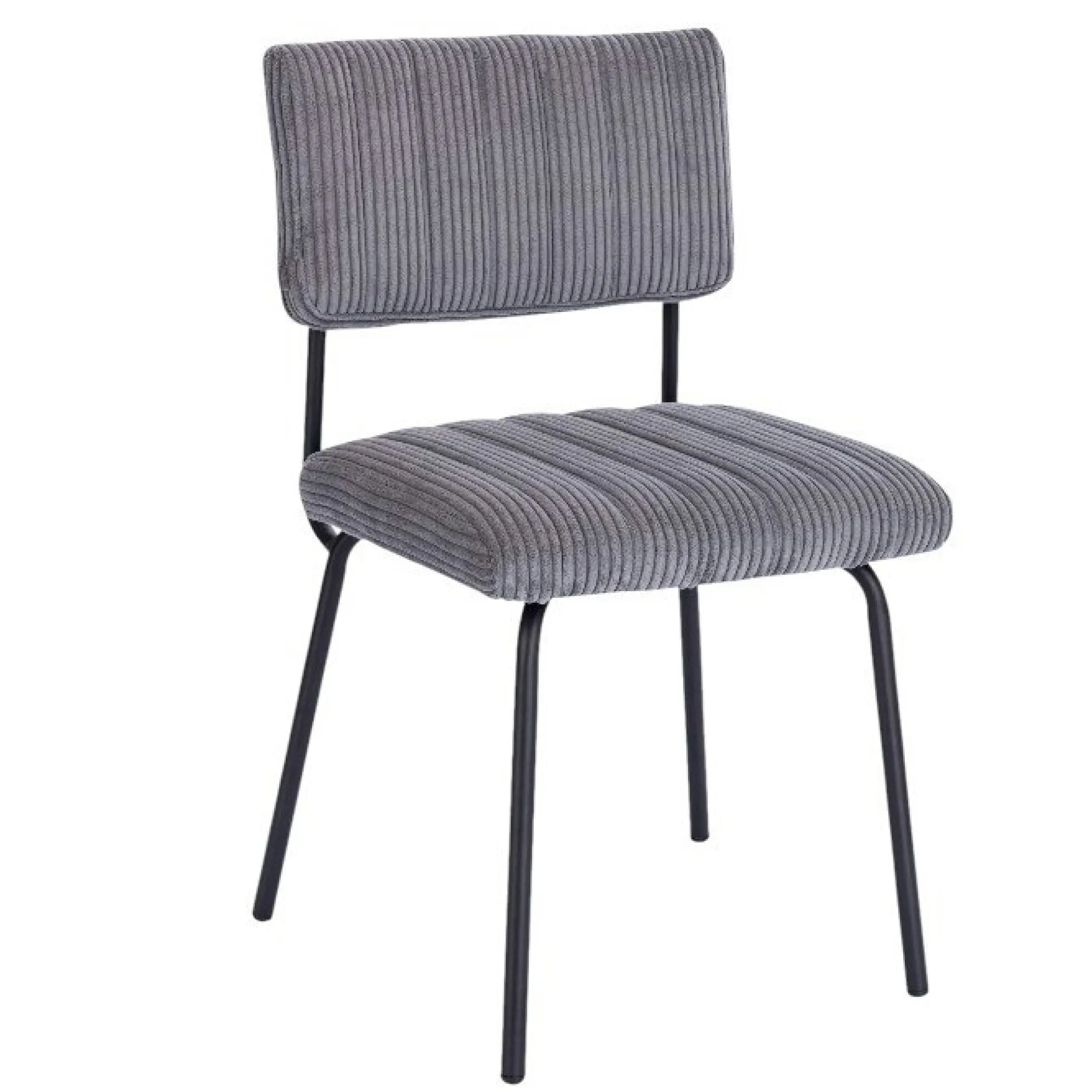 Chaise velours grosses côtes gris (lot de 2) IENA
