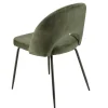 Chaise velours vert dossier demi-lune (lot de 2) TIM