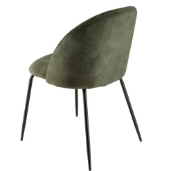 Chaise velours vert dossier galbé (lot de 2) TIM