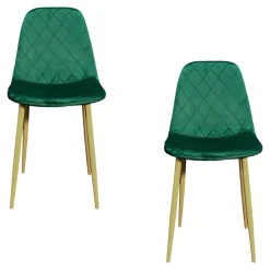 Chaise velours verte (lot de 2) HAWAI