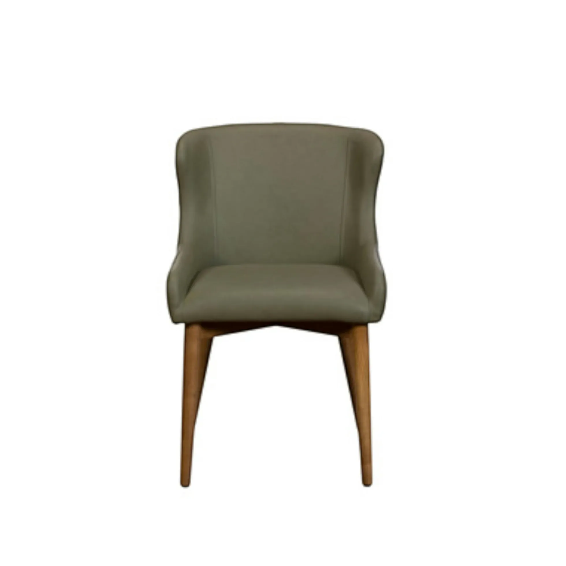 Chaise verte vintage à dossier enveloppant (x2) LARIO