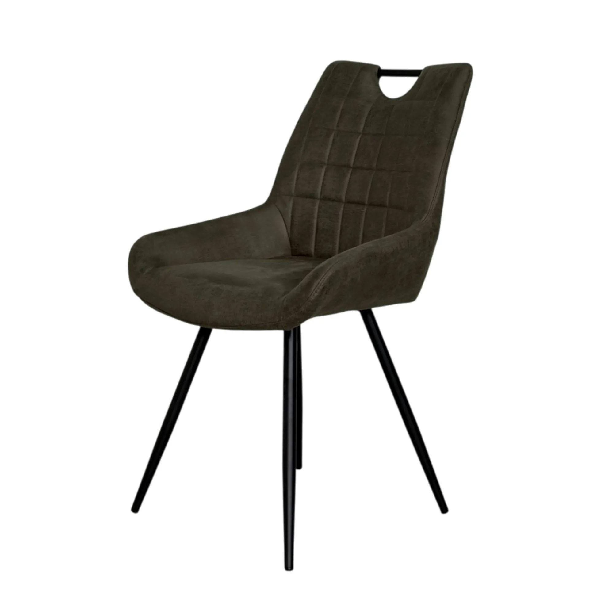 Chaise vert foncé effet vieilli à poignée intégrée (lot de 2) MALMOE