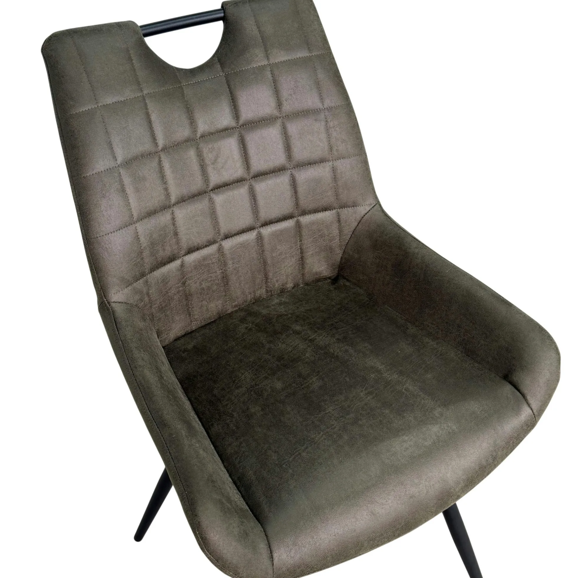 Chaise vert foncé effet vieilli à poignée intégrée (lot de 2) MALMOE