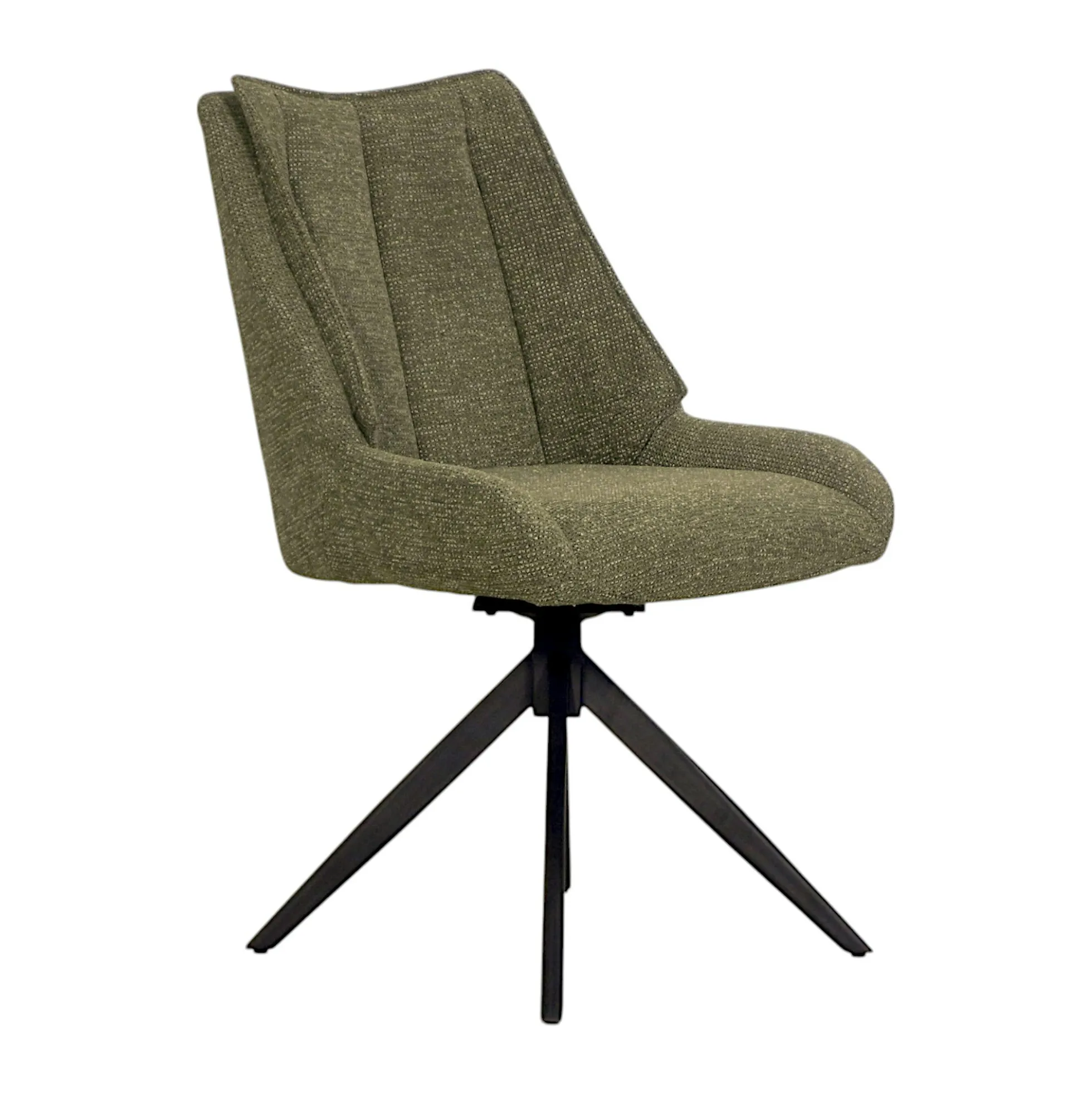 Chaise vert foncé pivotante en velours texturé (lot de 2) IENA