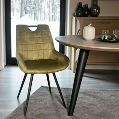 Chaise vert kaki avec poignée (lot de 2) MALMOE