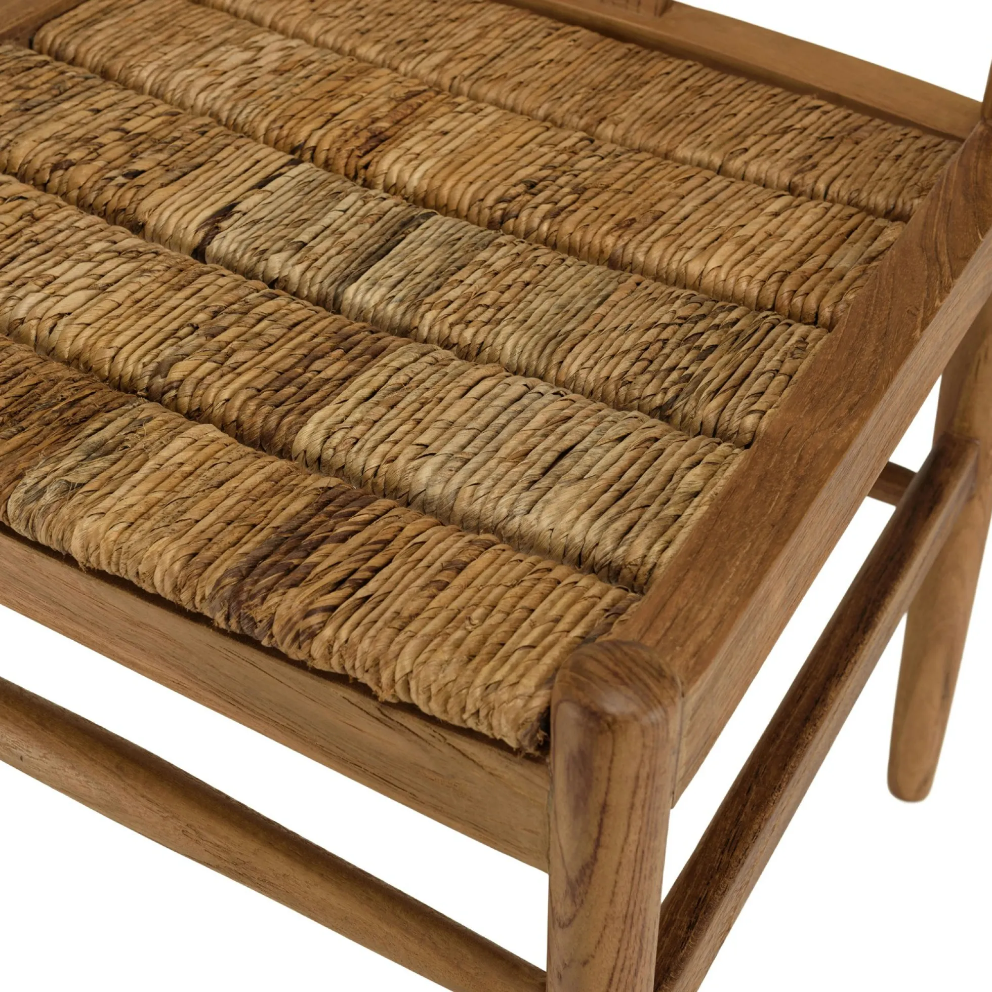Chaise vintage bois recyclé et cannage chanvre tressé SWING