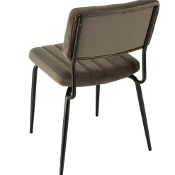 Chaise vintage en velours gris sombre TIM