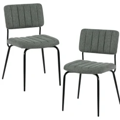 Chaise vintage grise FAIRLIE (lot de 2)