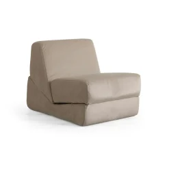 Chauffeuse convertible beige velours, lit d'appoint SAPPO