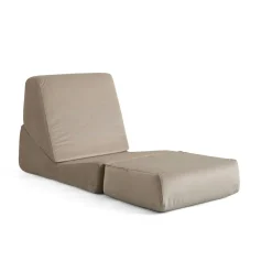 Chauffeuse convertible beige velours, lit d'appoint SAPPO