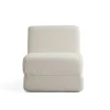 Chauffeuse convertible blanche bouclette, lit d'appoint SAPPO
