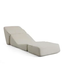 Chauffeuse convertible blanche bouclette, lit d'appoint SAPPO