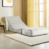 Chauffeuse convertible gris clair velours, lit d'appoint SAPPO