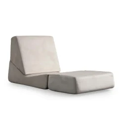 Chauffeuse convertible gris clair velours, lit d'appoint SAPPO