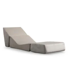 Chauffeuse convertible gris clair velours, lit d'appoint SAPPO