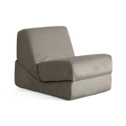 Chauffeuse convertible gris velours, lit d'appoint SAPPO