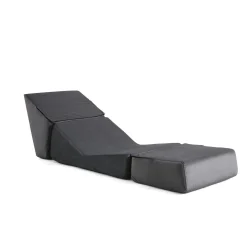 Chauffeuse convertible gris orage velours, lit d'appoint SAPPO