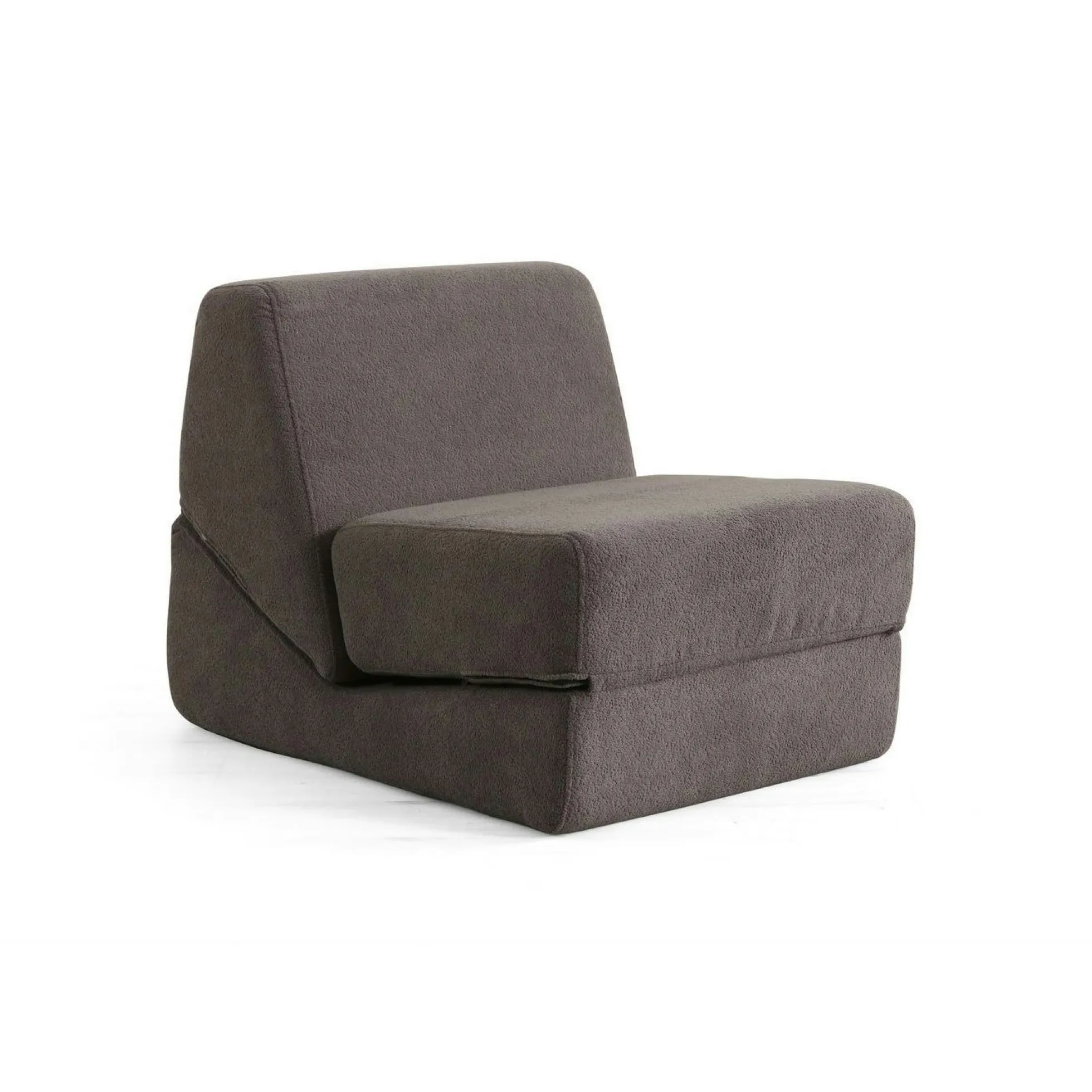 Chauffeuse convertible gris foncé en bouclette SAPPO
