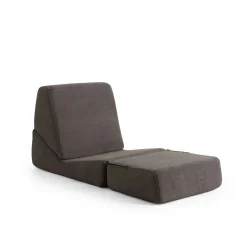 Chauffeuse convertible gris foncé en bouclette SAPPO