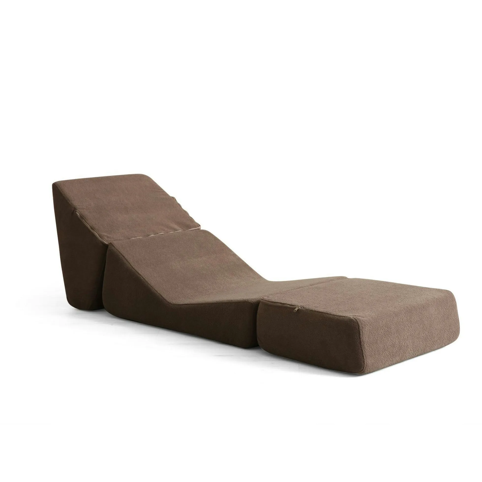Chauffeuse convertible marron bouclette, lit d'appoint SAPPO
