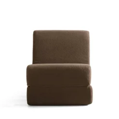 Chauffeuse convertible marron bouclette, lit d'appoint SAPPO