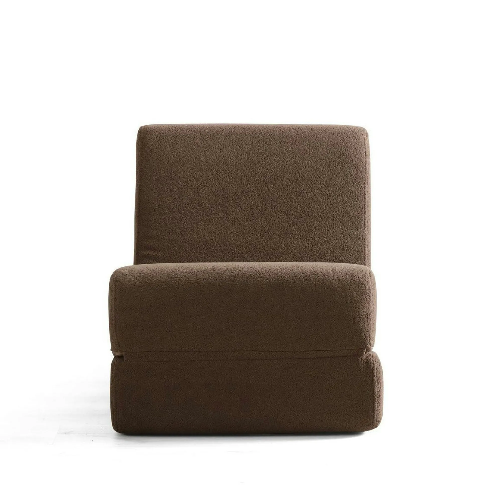 Chauffeuse convertible marron bouclette, lit d'appoint SAPPO