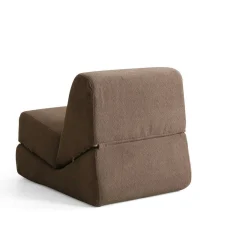 Chauffeuse convertible marron bouclette, lit d'appoint SAPPO