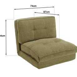 Chauffeuse convertible 1 place en tissu couleur vert ASTORI