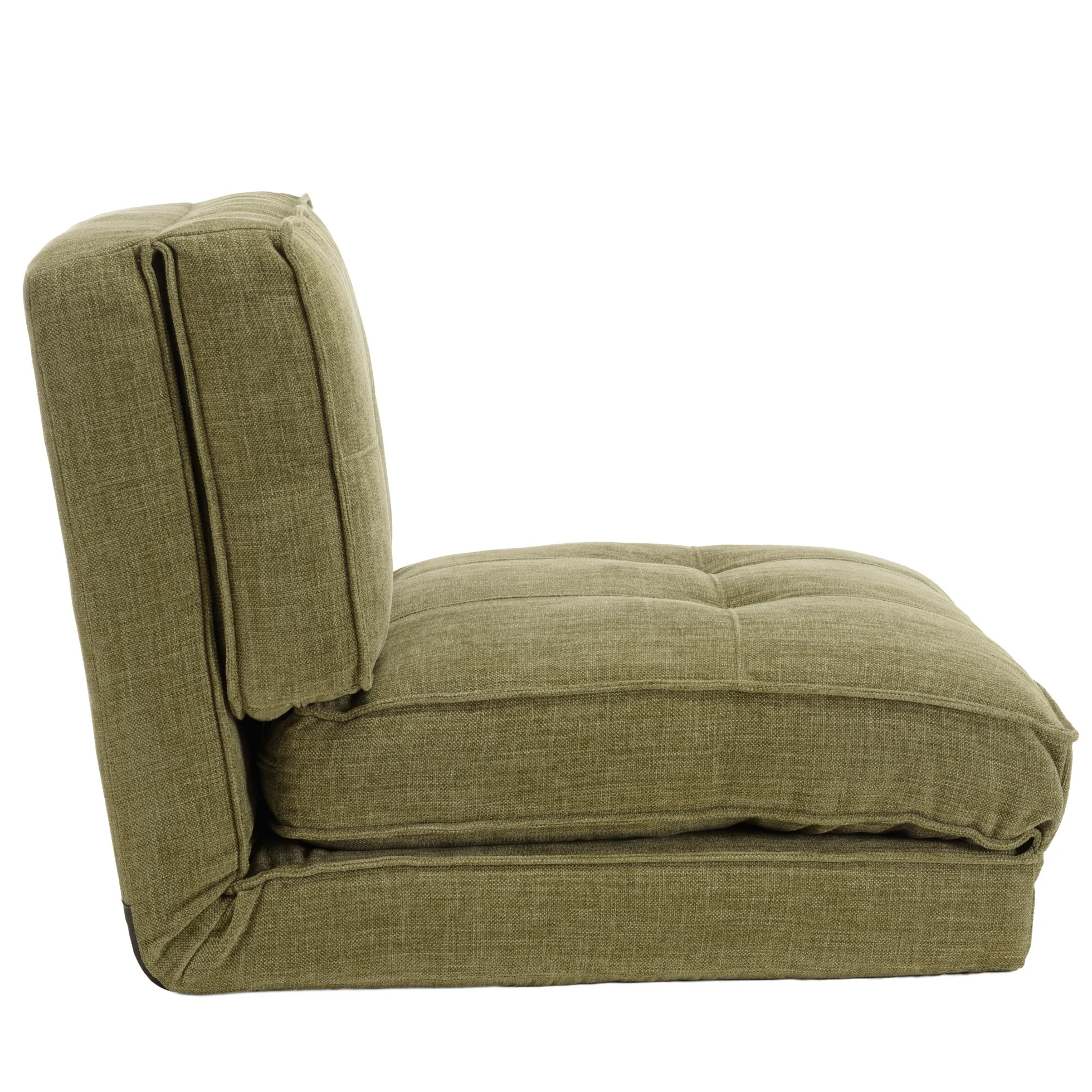 Chauffeuse convertible 1 place en tissu couleur vert ASTORI