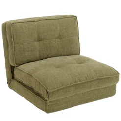 Chauffeuse convertible 1 place en tissu couleur vert ASTORI