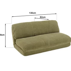 Chauffeuse convertible 2 places en tissu vert ASTORI