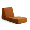 Chauffeuse convertible rouille bouclette, lit d'appoint SAPPO
