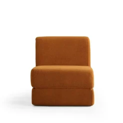 Chauffeuse convertible rouille bouclette, lit d'appoint SAPPO